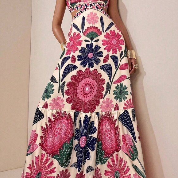 Hot Pink Boho Women's Dress - Picture 3 of 6